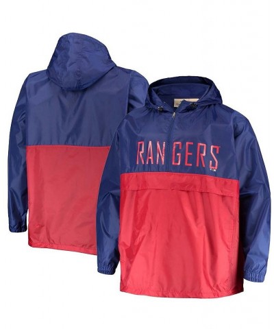 Men's Royal, Red Texas Rangers Big and Tall Split Body Anorak Half-Zip Jacket $24.36 Jackets