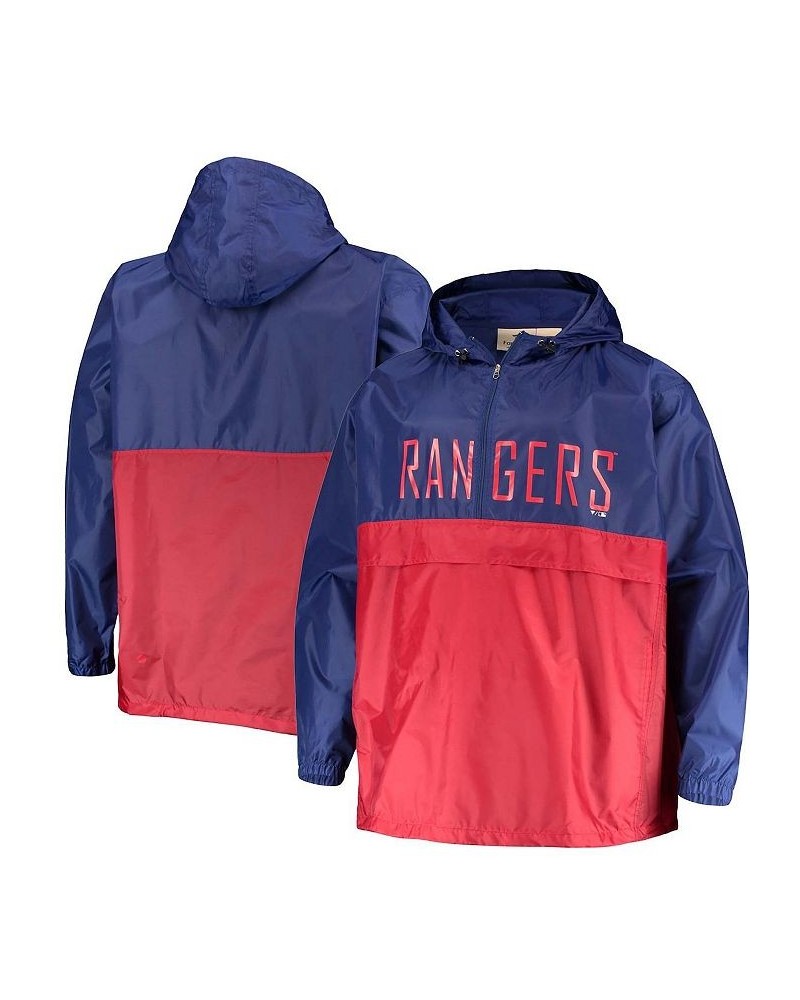 Men's Royal, Red Texas Rangers Big and Tall Split Body Anorak Half-Zip Jacket $24.36 Jackets