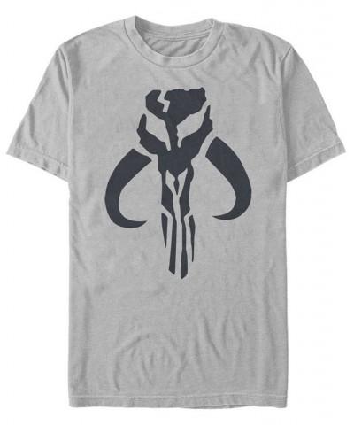 Star Wars The Mandalorian Mythosaur Skull Logo Short Sleeve Men's T-shirt Silver $17.15 T-Shirts