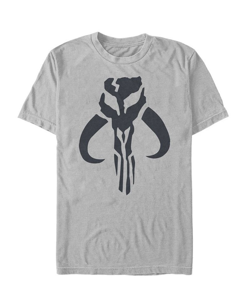 Star Wars The Mandalorian Mythosaur Skull Logo Short Sleeve Men's T-shirt Silver $17.15 T-Shirts