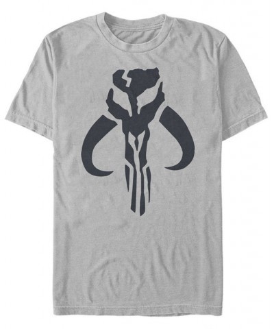 Star Wars The Mandalorian Mythosaur Skull Logo Short Sleeve Men's T-shirt Silver $17.15 T-Shirts