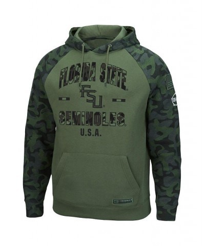 Men's Olive, Camo Florida State Seminoles OHT Military-Inspired Appreciation Raglan Pullover Hoodie $35.25 Sweatshirt