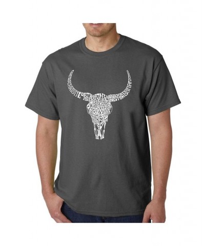 Men's Word Art T-Shirt - Texas Skull Gray $15.05 T-Shirts