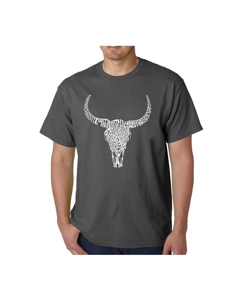 Men's Word Art T-Shirt - Texas Skull Gray $15.05 T-Shirts