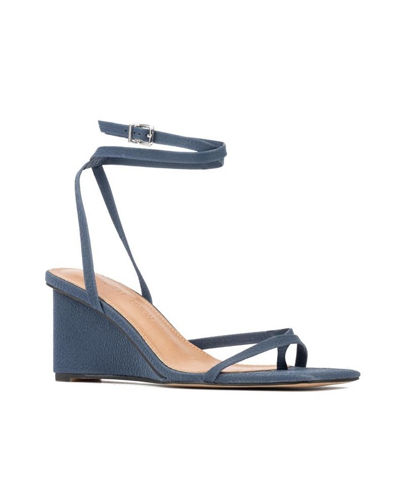 Women's Hayleigh Wedge Sandal Blue $35.75 Shoes