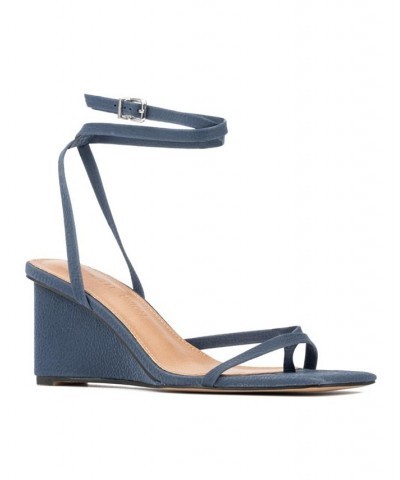 Women's Hayleigh Wedge Sandal Blue $35.75 Shoes