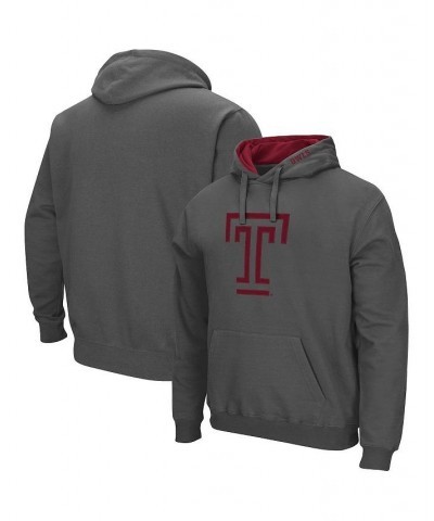 Men's Charcoal Temple Owls Arch and Logo Pullover Hoodie $18.49 Sweatshirt