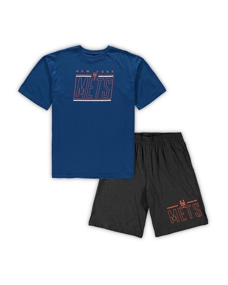 Men's Royal, Heathered Charcoal New York Mets Big and Tall T-shirt and Shorts Sleep Set $36.80 Pajama