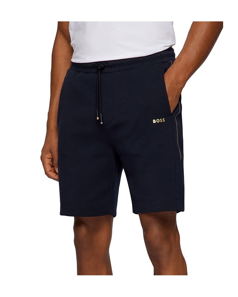 BOSS Men's Cotton-Blend Shorts Blue $40.96 Shorts