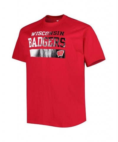 Men's Red Wisconsin Badgers Big and Tall Raglan T-shirt $26.99 T-Shirts