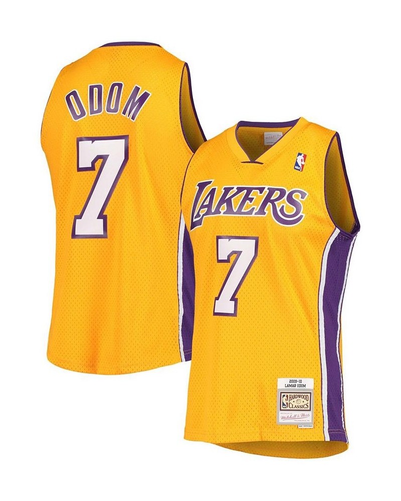 Men's Lamar Odom Gold-Tone Los Angeles Lakers Hardwood Classics Swingman Jersey $48.84 Jersey