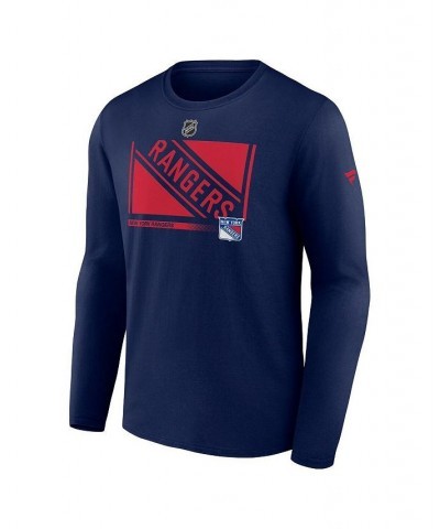 Men's Branded Navy New York Rangers Authentic Pro Core Collection Secondary Long Sleeve T-Shirt $16.20 T-Shirts