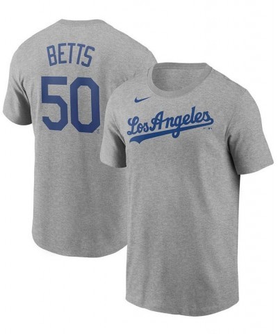 Men's Mookie Betts Heather Gray Los Angeles Dodgers Name Number T-shirt $28.99 T-Shirts