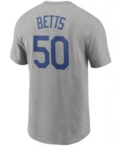 Men's Mookie Betts Heather Gray Los Angeles Dodgers Name Number T-shirt $28.99 T-Shirts