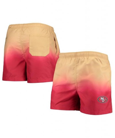 Men's Red, San Francisco 49ers Dip-Dye Swim Shorts $25.20 Swimsuits