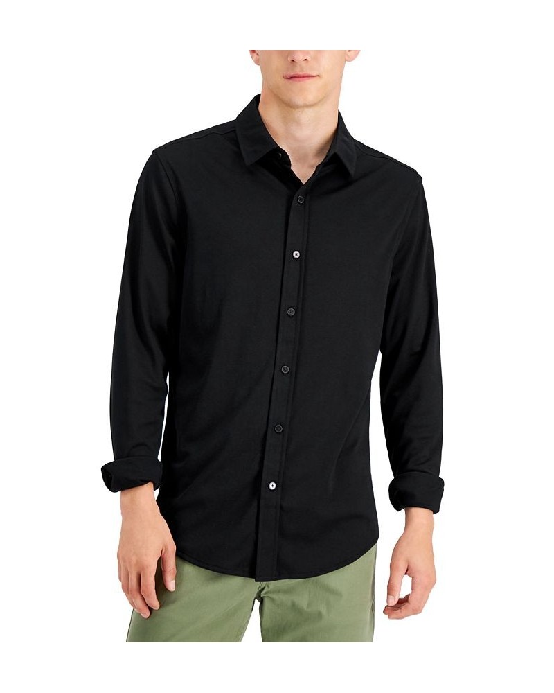 Men's Regular-Fit Supima Cotton Birdseye Shirt Black $13.60 Shirts