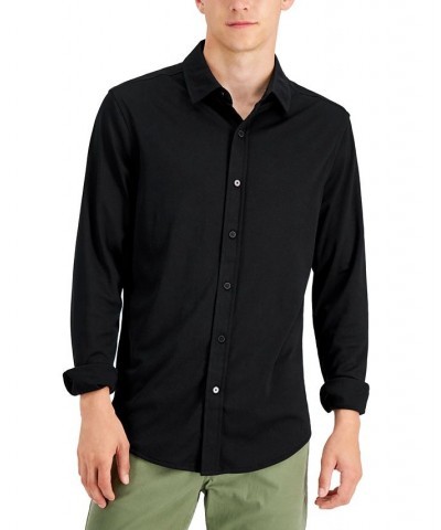 Men's Regular-Fit Supima Cotton Birdseye Shirt Black $13.60 Shirts