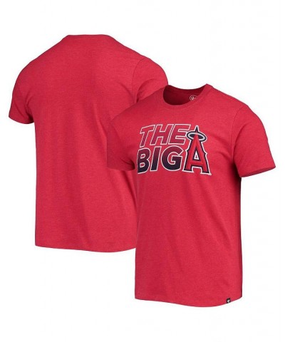 Men's Heathered Red Los Angeles Angels Localized Super Rival T-shirt $15.05 T-Shirts