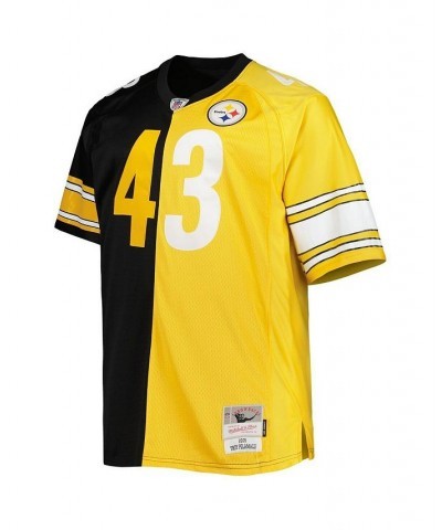 Men's Troy Polamalu Black and Gold Pittsburgh Steelers Big and Tall Split Legacy Retired Player Replica Jersey $68.00 Jersey