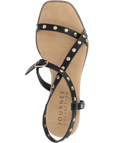 Women's Lindsay Studded Platform Sandals Black $49.00 Shoes