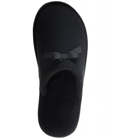 Women's Waffle-Knit Clog Slippers Black $11.02 Shoes