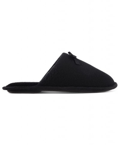 Women's Waffle-Knit Clog Slippers Black $11.02 Shoes