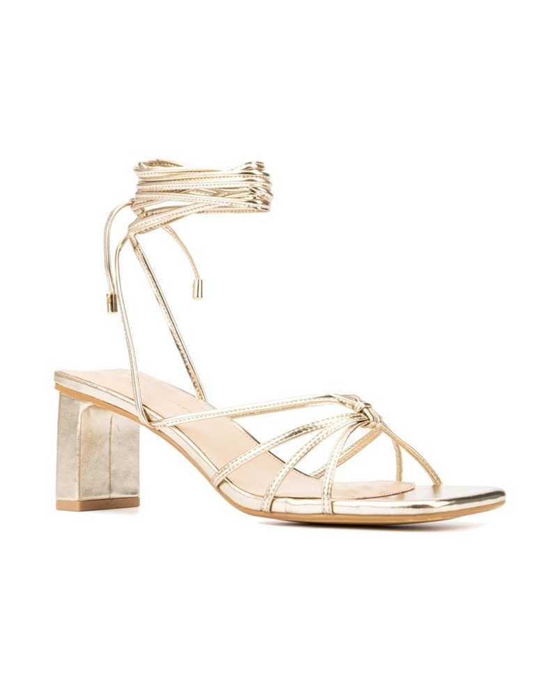 Women's Lana Wide Width Heels Sandals Gold $39.76 Shoes