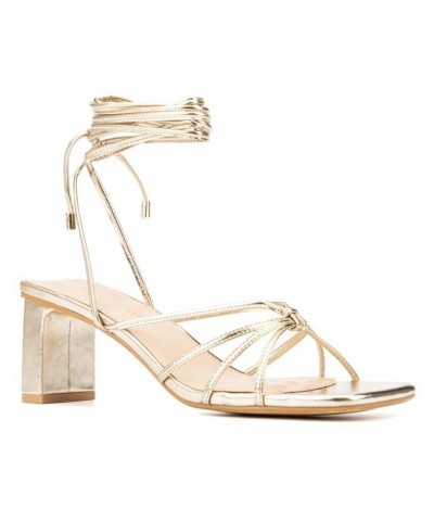 Women's Lana Wide Width Heels Sandals Gold $39.76 Shoes