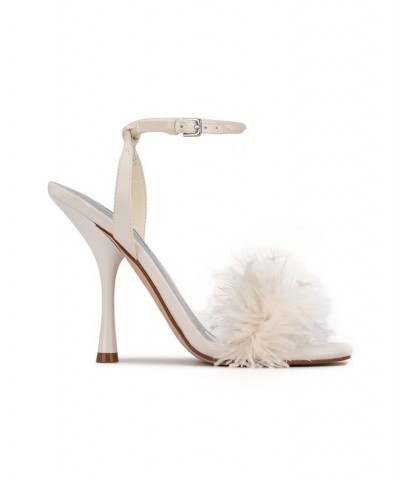 Women's Bridal Milano Heeled Sandals Ivory/Cream $52.47 Shoes