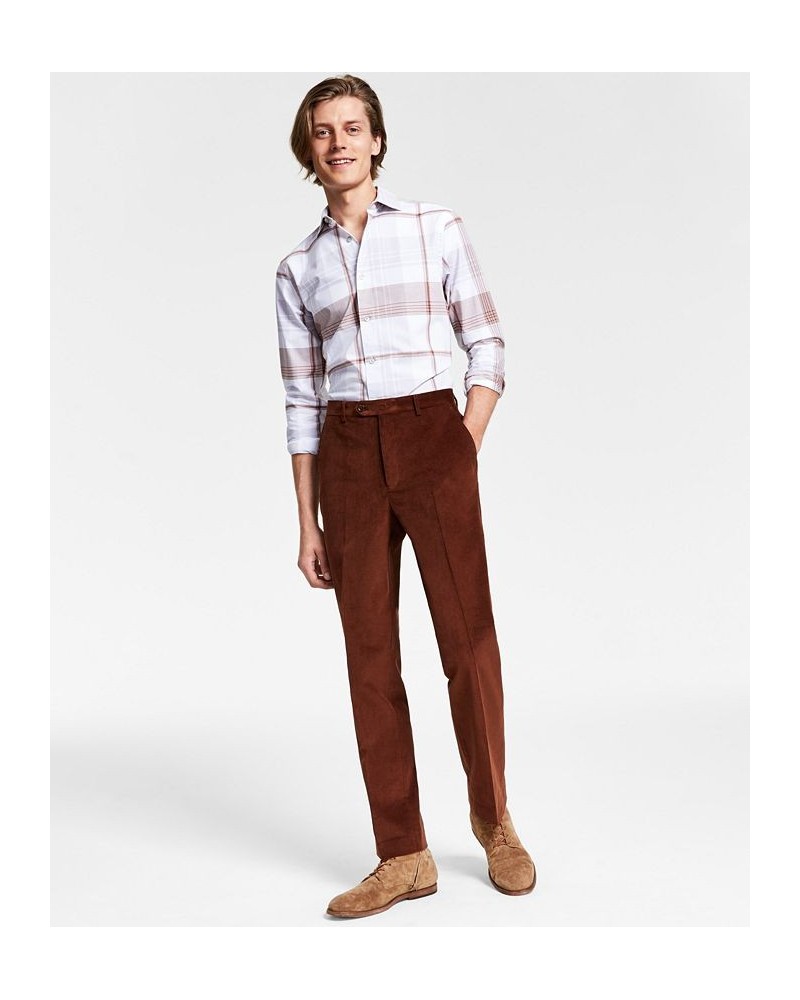 Men's Classic-Fit Stretch Corduroy Performance Pants Brown $24.95 Pants