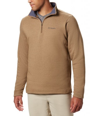 Men's Big and Tall Great Hart Mountain Half-Zip Fleece Sweatshirt Tan/Beige $26.50 Sweatshirt