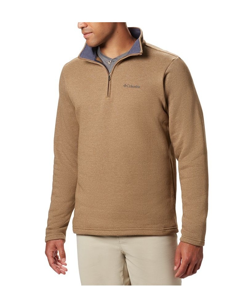 Men's Big and Tall Great Hart Mountain Half-Zip Fleece Sweatshirt Tan/Beige $26.50 Sweatshirt