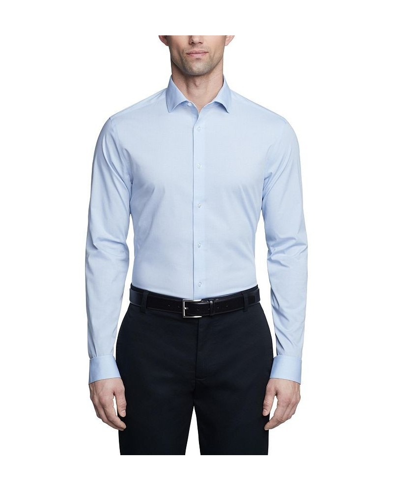 Men's Steel Plus Slim Fit Stretch Wrinkle Free Dress Shirt Blue $25.20 Dress Shirts