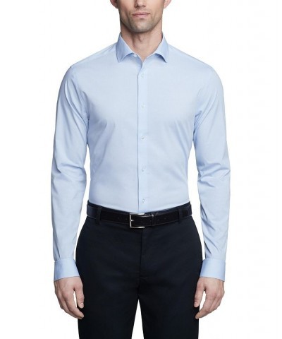 Men's Steel Plus Slim Fit Stretch Wrinkle Free Dress Shirt Blue $25.20 Dress Shirts