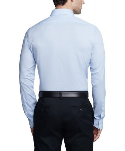 Men's Steel Plus Slim Fit Stretch Wrinkle Free Dress Shirt Blue $25.20 Dress Shirts