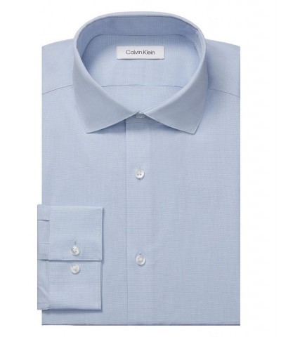 Men's Steel Plus Slim Fit Stretch Wrinkle Free Dress Shirt Blue $25.20 Dress Shirts