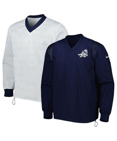 Men's Navy, Silver Dallas Cowboys Sideline Team Id Reversible Pullover Windshirt $58.50 Sweatshirt