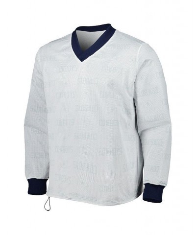 Men's Navy, Silver Dallas Cowboys Sideline Team Id Reversible Pullover Windshirt $58.50 Sweatshirt