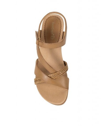 Women's Farah Casual Almond Toe Wedge Sandal Brown $45.39 Shoes