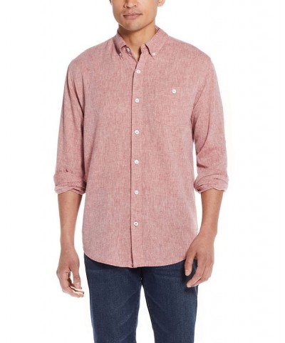 Men's Linen Cotton Long Sleeve Button Down Shirt PD05 $22.53 Shirts