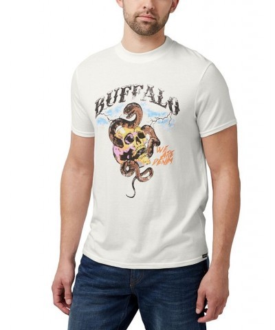 Men's Tisix Snake and Skull Short Sleeves T-shirt White $12.69 T-Shirts