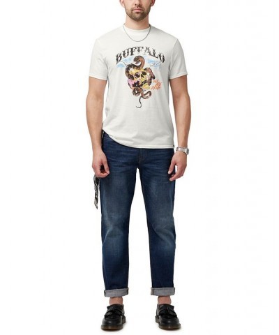 Men's Tisix Snake and Skull Short Sleeves T-shirt White $12.69 T-Shirts