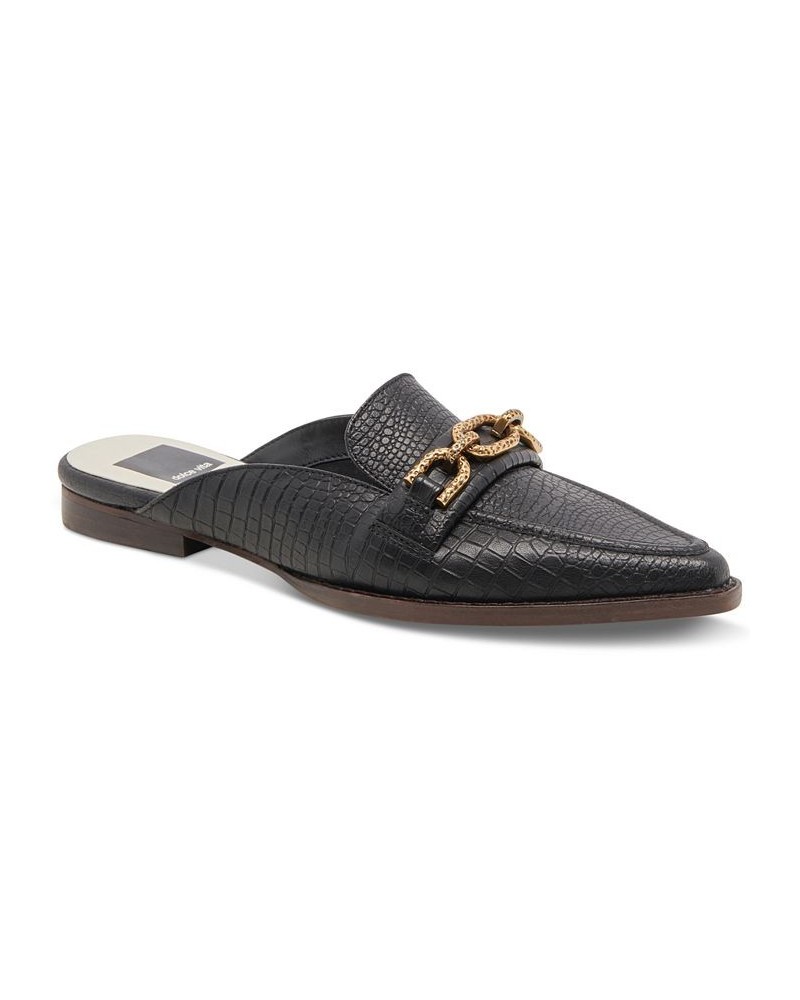 Women's Sidon Mule Loafer Flats Black $44.80 Shoes