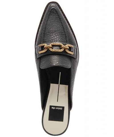 Women's Sidon Mule Loafer Flats Black $44.80 Shoes