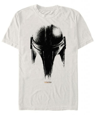 Star Wars Men's Mandalorian Helmet Sketch T-shirt Tan/Beige $16.80 T-Shirts