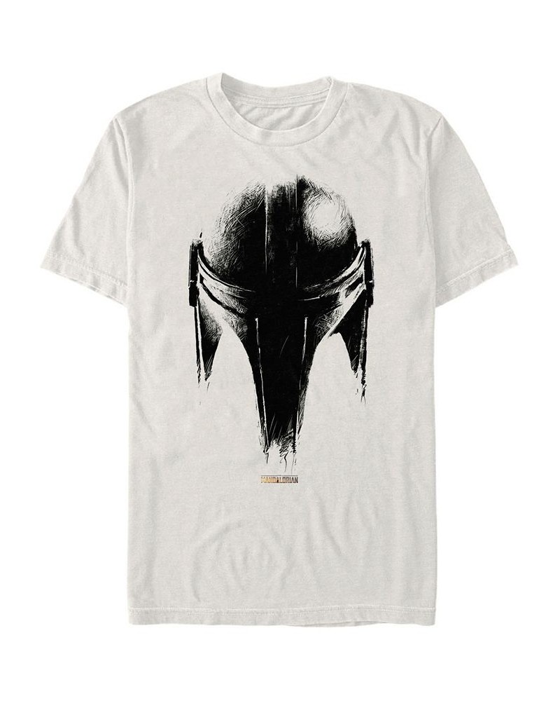 Star Wars Men's Mandalorian Helmet Sketch T-shirt Tan/Beige $16.80 T-Shirts