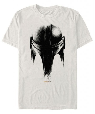 Star Wars Men's Mandalorian Helmet Sketch T-shirt Tan/Beige $16.80 T-Shirts