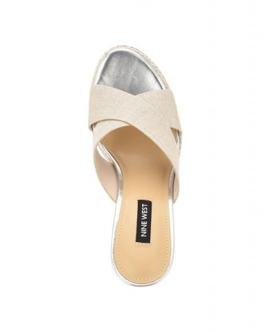 Women's Hues Almond Toe Slip-on Wedge Sandals Tan/Beige $39.90 Shoes