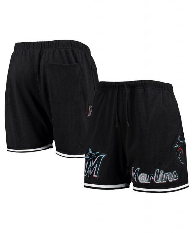 Men's Black Miami Marlins Logo Mesh Shorts $40.70 Shorts