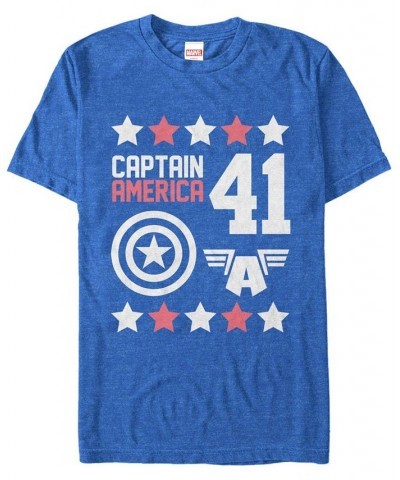 Marvel Men's Comic Collection Captain America Logo Short Sleeve T-Shirt Blue $18.19 T-Shirts